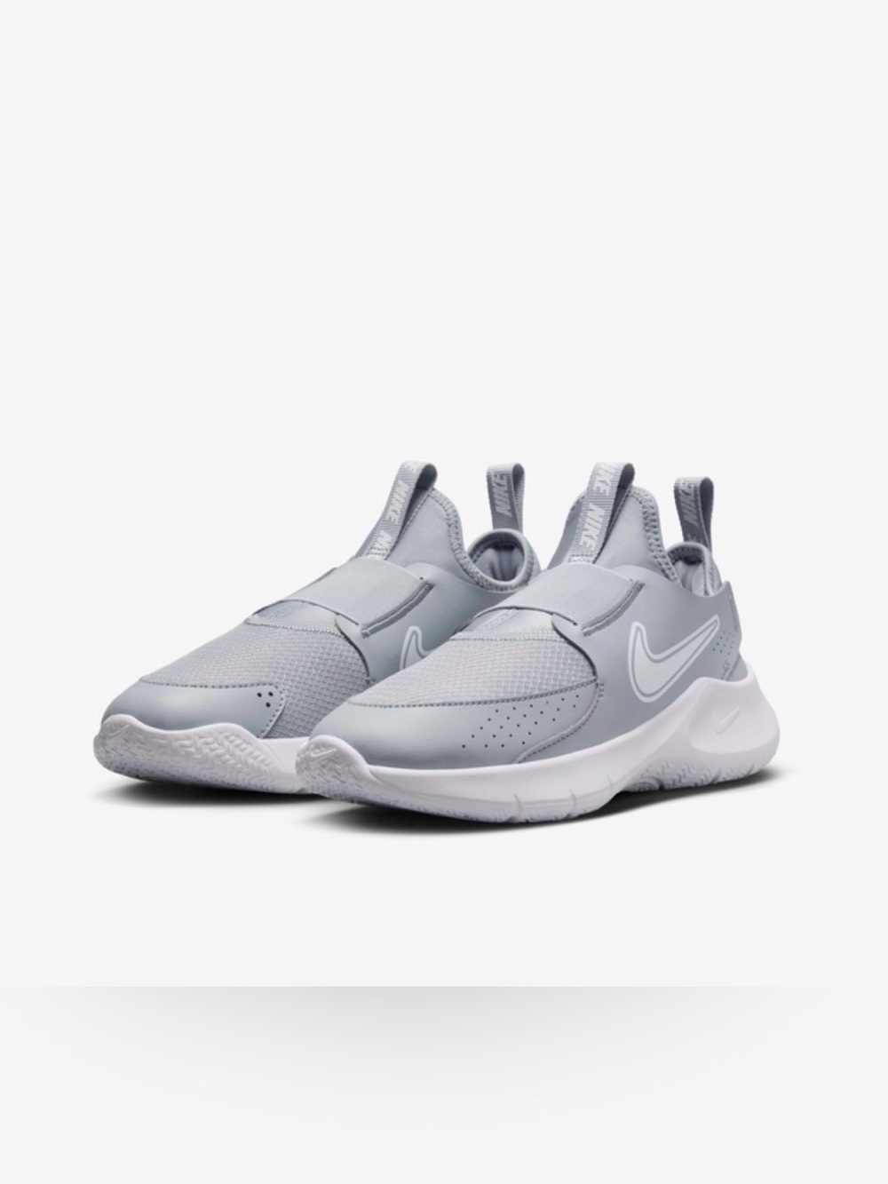 Nike Kids' Flex Runner 3 Slip-On Athletic Shoes in Light Gray